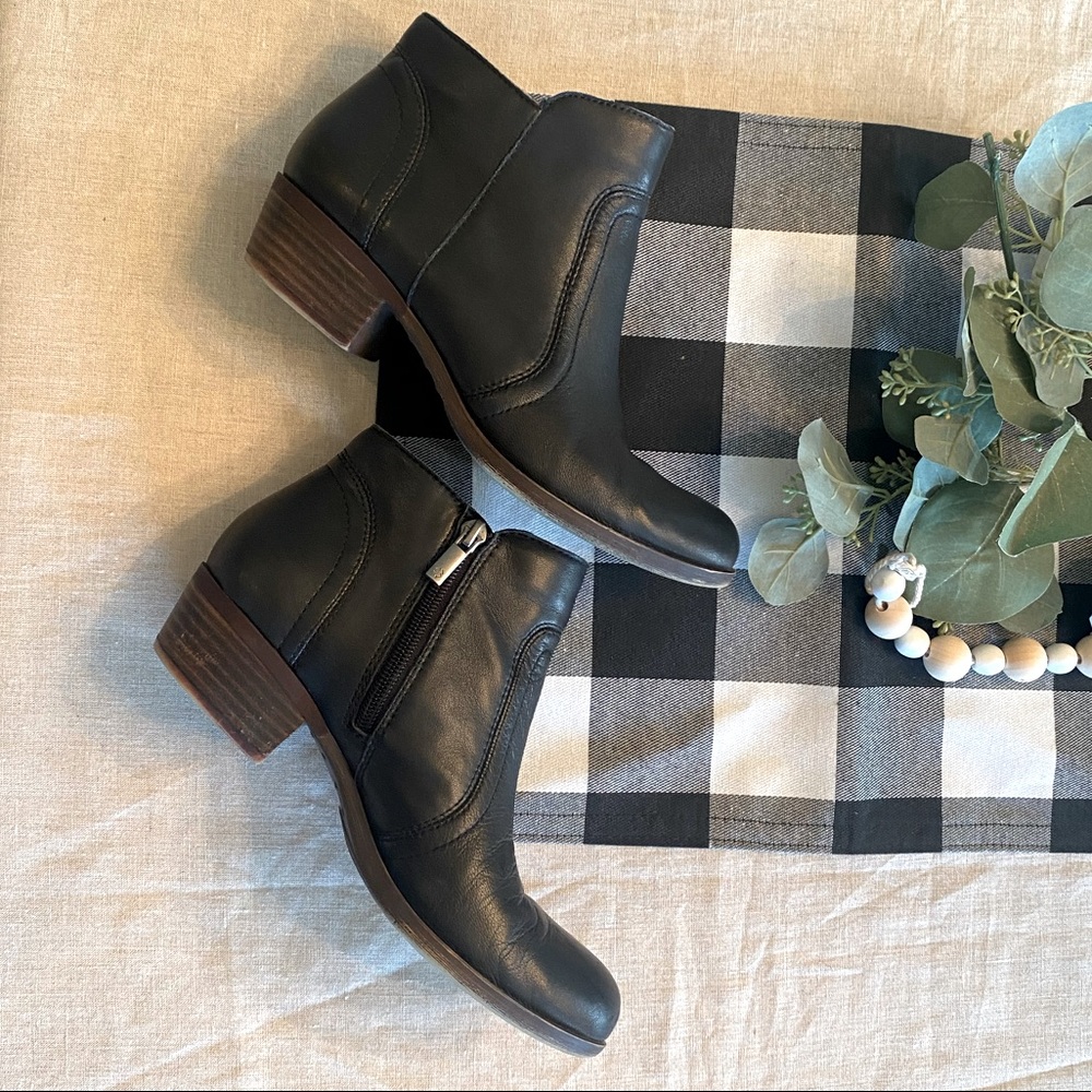 Lucky Brand Black Basal Leather Booties
